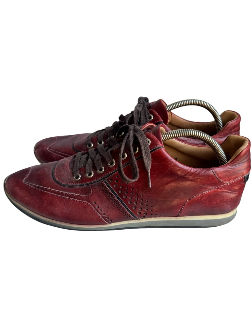 High End Magnanni Men's Burgundy Leather Retro Sneakers Men’s 12 Portugal